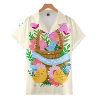 Uskršnja muška havajska majica, smiješni print plus veličine Top odmora plus veličine muškarci