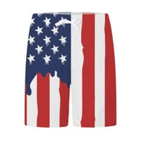 Aoksee muški kratke hlače Ležerne prilike za neovisnost Američka zastava Štampajte široka noga labava