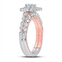 Ženska čvrstoća 14KT dvotonski zlatni kruški dijamant Bridal vjenčani prsten set CTTW prsten veličine
