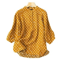 Ženska bluza Proljeće Ljeto O-izrez Dugme Polka Dot Teksturna majica Ženska Jednostavna elegantna radna odjeća