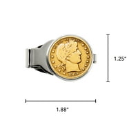 Novčića novčića - srebrni brijač pola dolara slojeviti u čistom 24K zlatu