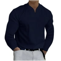 Loopsun muške košulje muškarci modna casual majica pulover dugih rukava s dugim rukavima na vrhu