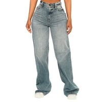 FVWitlyh pantalone za žene Traper Womens Casual High Streed Street Loose Cargo Pants Džepovi Jeans Jean