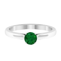 CT May Rottle Smaragd Solitaire Zlatni prsten, 14k bijelo zlato, SAD 10,00