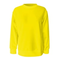 SKSLOEG WOMENS pulover dukserica za ispis dukserica, dukserica za veće za žene, žuti m