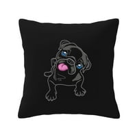 Crni pug bacač jastučnice Kućni dekor Ugodne obloge za jastuke za krevet na kauč na razvlačenje