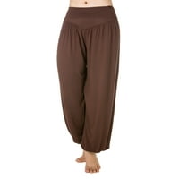 Žene Duksevi modalne joge hlače od pune boje casual bagegy labav visoki struk pantalona za jogger trčanje