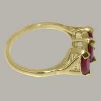 Britanci napravili 18K žuti zlatni prirodni rubin ženski zaručni prsten - Opcije veličine - veličina