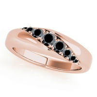 Mauli dragulji za angažovanje prstenova za muškarce 0. Carat Black Diamond angažman i vjenčani muški prsten prong 10k ruža zlato