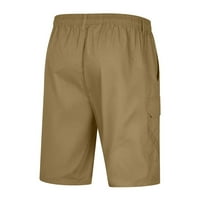 Teretne hlače za muške gumb pune boje plus veličina casual sve utakmice kratke hlače Modni tkani sa