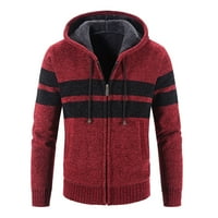 Pgeraug Hoodies za muškarce dugih rukava plus džemper sa kapuljačom kardigan jakna mens džemper crveni