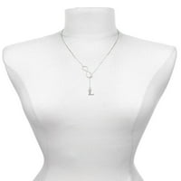 Delight nakit Silvertone Veliki početni - L - Srebrni ton Elegantna Infinity Lariat ogrlica