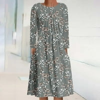 Ženska haljina casual tanka montažna haljina sklopive cvjetne haljine sive xl