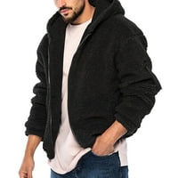 Sngxgn muški puni zip duksev dugačak debeli zimski kaput muška jakna, crna, veličina s
