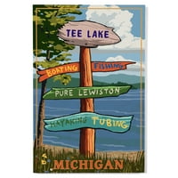 Tee Lake, Lewiston, Michigan, Odredišta Zidni znak Birch Wood Wall