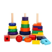Obrazovna igračka šarena tri stup set toranjskog oblika boja kognicije zgrada izgradnja Blokiraj za