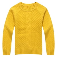 Little Girls Yellow Classic Custo Boja kabel pletena džemper 4 5