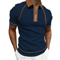Muška košulja Golf majica Retro Color Contrast na otvorenom Street Street kratkih rukava s gumb za ispis