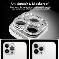 Zaštitni objektiv fotoaparata Kompatibilan je s iPhone Pro & Pro MA za žene djevojke Bling Glitter Diamond