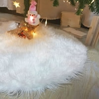 Chicmine božićna suknja čista bijela dugačka plišana mekani komforan okrugli scenski raspored velikog