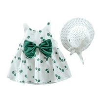 Baby Girl Haljina ljetna dječja rukavica slatka haljina princeza haljina + šešir set fragarn