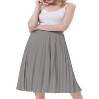 Niuer Lady Summer Swirt suknja Ženska elastična struka A-line naglupljenog rada Čvrsta šifon casual
