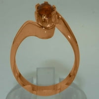 Britanska napravljena 9k ružičasto zlato prirodni citrinski ženski zaručni prsten - Opcije veličine - veličine 7