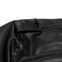 Muška modna tanka koža kožna jakna postolje džep sa zatvaračem s kratkim jaknom