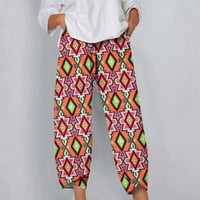 Seljačke hlače za žene ljetne platne kratke hlače Duksevi Capri hlače Elastični struk obrezane harem