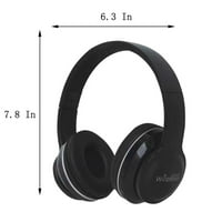 DQueduo Bluetooth slušalice za Bluetooth preko uho, sklopivih bežičnih i žičnih stereo slušalica, za mobitel, PC, meke ušilje i lagana težina za produžene noseći Bluetooth ušice