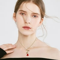 HuaguerneClaces za ženske ulje Žene ruže privjesak DROP TRI - Crvena ogrlica za ogrlice nakita Privjesci