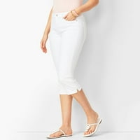 Homchy ljetne hlače žene viseće struk elastične denesurne casual obrežene tanke znojene hlače tele bijele