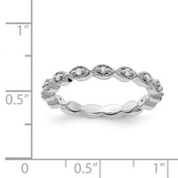 Sterling srebrne izraze za izraze dijamantskih prstena veličine: 6; za odrasle i tinejdžere; Za žene