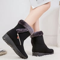OAVQHLG3B čizme za žene, ženske pune boje toplinske platforme Bočne lance Suede i snježne čizme cipele
