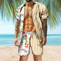 Gaiseeis muške proljeće ljeto casual moda havajska tropska plaža na dugme tiskane kratke majice kratkih