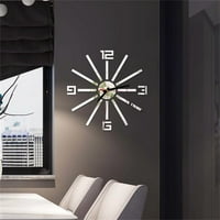 GUVPEV 3D DIY ROMAN BROJEVI Akrilni zrcalni zidni naljepnica Sat Kućni dekor Muralni naljepnici - Srebrna