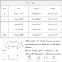 Qwertyu bluze za žene radne vrhove čipke Crew izrez plus veličina majica Grafički tanak fit kratki rukav