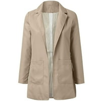 Blazer jakne ženske plus veličine Poslovni casual dugački blužeri Radni ured otvoren prednji dugi rukav Top kardigan kaputi