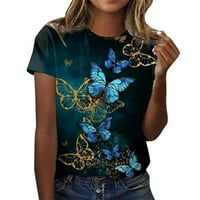SunhillsGrace majice za žene majica cvjetni ispis temeljni cvjetni ispis grafičar okruglih vrata labav
