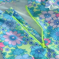 Sprifallbaby dojenčad djevojke osip kupaći kupaći kostim cvjetni print patentni zatvarač dugi multi za zaštitu sunca za zaštitu od sunca za kupanje