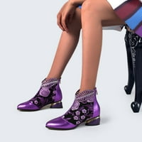 HGW ženski vintage vez napetani patentni patentni zatvarač visoke potpetice kratke gole cipele cipele