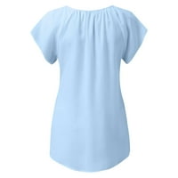 Žene Ljeto Tunic vrhovi ženski modni V-izrez Bluze s kratkim rukavima Pulover grafički otisci Majica XL
