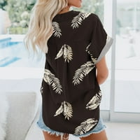 Tklpehg Havajski majice za žene kratkih rukava Majice Labavi bluza Dame vrhovi ljetni slobodno vrijeme
