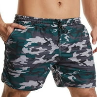 MENS Classic Fit Srednji struk Mini pantalone Muškarci Havajska odjeća Elastična odmora za odmor Ležerne