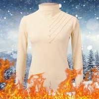 Ženska termalna The The Majica s dugim rukavima Termalne košulje za žene Podijeljeni termički spremnici Vest Zimski vrhovi Termalni donji rublje Slim vrhovi sa gumbom