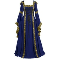 Klizna haljina vjenčane haljine za žene modne ženske vintage podne duljine gotičkog cosplay dugih rukava