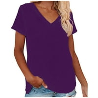 Modni top solid žene V-izrez kratke bluze košulje Boja rukava Ženska košulja s dugim rukavima Lood Womens