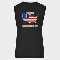 Tawop Dan nezavisnosti 4. srpnja Košulje Ženske vrhove kratkih rukava Cvjetni-printer bez rukava Crewneck Tenk Torp prsluk labav O-izrez