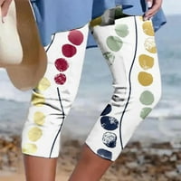 Ljeto plus veličine kapris za žene Ležerne ljetne ženske ljetne povremene elastične struke ispisane pantalone hlače za žene na klirensu