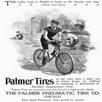 Oglas guma, 1896. Nadveštaj za Palmer Pneumatsko guma u Chicagu iz američke novine iz 1896. godine